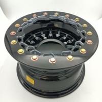 Roue Beadlock noire de 12 pouces pour ATV UTV, roues 12x7 5+2 4/110 pour UTV CFMOTO Honda TRX500 Rubicon