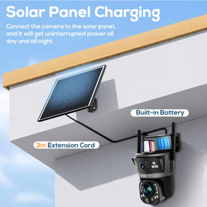 Caméras de sécurité PTZ LS VISION Ubox 4G/Wifi, vision nocturne couleur, solaires, étanches IP66, audio bidirectionnel, double objectif 6MP, double écran - Product Image 4