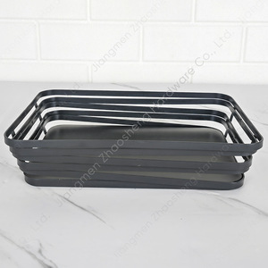 Rectangular Storage <b>Basket</b> Grey Durable Serving <b>Tray</b> For Food Contact Kitchen Countertop Use - Product Image 2