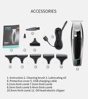 Tondeuse à cheveux professionnelle VGR V030 pour hommes, kit de toilettage, tondeuse à faible bruit, rasoir à barbe