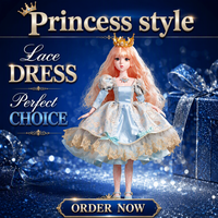 Poupée Princesse 60 cm avec Robe Bleue et Couronne – Cadeau Idéal pour Anniversaires, Mariages et Événements – Vente en Gros