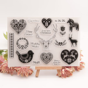 Sello de goma de estilo navideño personalizado para planificador/Álbum DIY sello de decoración transparente - Product Image 5