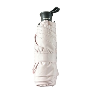 Parapluie de poche rétractable, 19 pouces, 6 baleines, compact et pliable, pour le soleil et la pluie - Product Image 1
