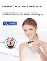 Hydropulseur dentaire portable 200 ml, 4 modes, avec couvercle supérieur facile à retirer, pour usage domestique et en voyage, autonomie de 30 jours