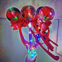 Ntoys LED Rose Baguette Bobo Ball Transparent Fée Clignotant Bâton Magique Lumineux Ballon En Plastique Lueur Lumière Jouet 3 Bouton Cellule