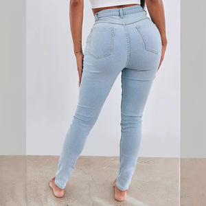 Jean Skinny Bleu Clair Ultra-Élastique pour Femme Grande Taille – Pantalon Stretch Style Europe-Amérique Idéal pour le Quotidien - Product Image 2