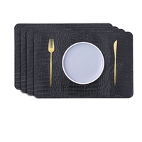 Vente en gros de dessous-de-plat en cuir PU imitation crocodile, imperméables, résistants à la chaleur, tapis de table à manger, tapis de souris multifonctionnels