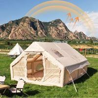 Tente de camping gonflable portable quatre saisons, une chambre – Ouverture automatique rapide, étanche >3000 mm, installation facile, avec pompe à air