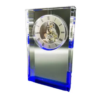 Cadeau de mariage personnalisé haut de gamme horloge en cristal Souvenir de mode cadeau d'horloge en cristal