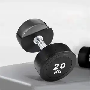 Fitness Equipamentos Esportivos Ginásio Treinamento Logotipo Personalizado 10Kg Set Vinil Halteres De Borracha Halteres