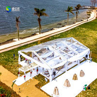 Chapiteau de mariage extérieur à toit transparent, tente transparente, salle de banquet, structure en aluminium, grande tente pour événements, PVC, taille personnalisée
