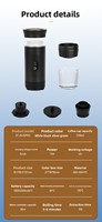 Support à café électrique pliable, étui de rangement rigide en plastique, kit d'accessoires, machine à expresso portable entièrement automatique à capsules, 20 bars