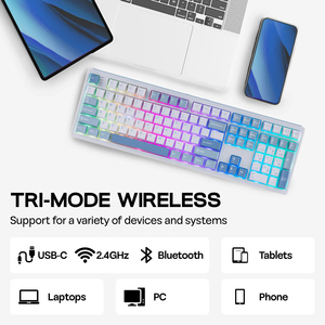 Clavier mécanique pleine taille <span class=keywords><strong>EPOMAKER</strong></span> TH108, clavier de jeu sans fil 8000 mAh, joint crémeux, échange à chaud, rétroéclairage RVB - Product Image 4
