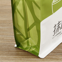 100% pochette en papier kraft à fond plat de qualité alimentaire avec fermeture à glissière sac à thé et café imprimé personnalisé Valve Emballages Alimentaires