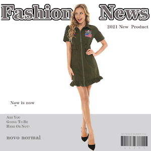 Disfraz de piloto espacial, vestido verde para mujer, disfraz sexy de Halloween para adultos - Product Image 5