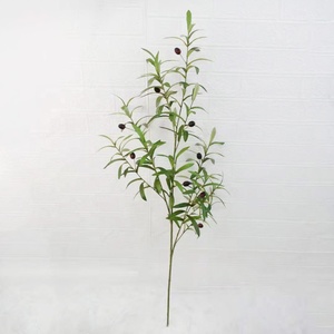 Branches d'arbre d'olive artificielles en plastique en soie, vente en gros, - Product Image 5