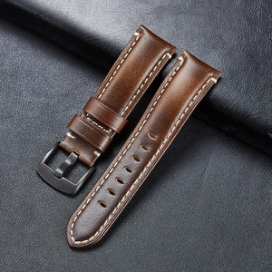 Bracelet <span class=keywords><strong>Vintage</strong></span> en cuir de veau italien pour hommes, sortie d'usine, 20mm, 22mm, 24mm, 26mm - Product Image 4