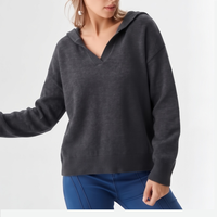 Neuer Kaschmir Damen V-Ausschnitt Pullover Maßgefertigter Woll-Kaschmir Kapuzenpullover Damen Pullover Kaschmir Strickpullover