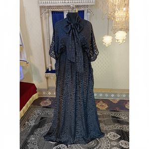 Caftan islamique design gris foncé et noir - Product Image 1