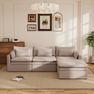 ATUNUS Modular Sectional Corner with <b>Pillow</b> Back Couch Cloud-Like Comfort Over Sized Upholstered Living Room Furniture - Product Image 2