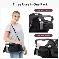 Sac de poussette 2 en 1 Organisateur de poussette Grande capacité Sac de poussette suspendu Organisateur universel de poussette avec porte-gobelet