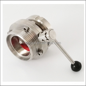 Thép không gỉ vệ sinh mặt bích bướm van tay vệ sinh bướm van cấp thực phẩm hai chiều Van bướm - Product Image 5