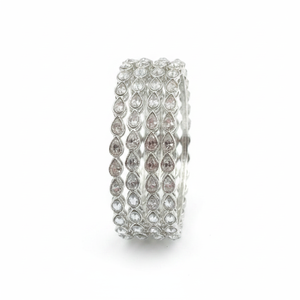 <b>Silver</b> Plated Crystal Stone <b>Bangles</b> Set Elegant <b>Bracelets</b> & <b>Bangles</b> - Product Image 2