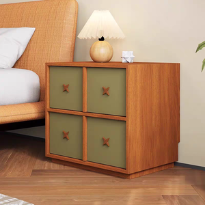Modern Chinese-style Assembled Nightstand <b>Small</b> Combination Storage Cabinet 2 <b>Drawers</b> Hotel Bedroom - Product Image 3
