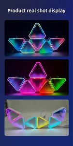 Paneles de Luz LED Triangulares RGB, Luz Cuántica, Sincronización con Música, Control Remoto por Aplicación, Decoración Modular para Habitación de Juegos o Dormitorio, CE RoHS - Product Image 6