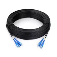 Kabel Fiber Optik FTTH FTTX Hitam LSZH Single Mode 1M 3M SC LC UPC APC Simplex Duplex Patch Cord