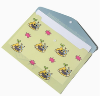 Pochette de classement en plastique PP personnalisée, fermeture à bouton-pression, pochette pour documents de papeterie de bureau