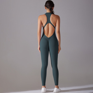 <span class=keywords><strong>Tuta</strong></span> Sportiva da Donna con Design Traforato e Cerniera, <span class=keywords><strong>Jumpsuit</strong></span> <span class=keywords><strong>Aderente</strong></span> per Yoga e Corsa, Taglie Forti - Product Image 4