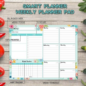Bloc-notes magnétique hebdomadaire OEM avec suivi des habitudes, 53 feuilles, 10"x8", liste de tâches, planificateur de bureau et calendrier pour réfrigérateur, pour la maison et le bureau - Product Image 3
