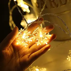 Cadena de luces de copo de nieve LED al por mayor de estrella barata para interiores y exteriores para decoración del hogar de fiesta de vacaciones