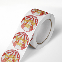 Rouleau d'Autocollants Ronds Personnalisés Imperméables en Papier Vinyle Adhésif, Étiquettes avec Impression de Logo
