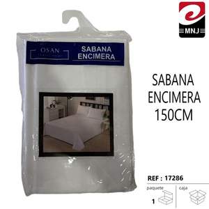 Sábana encimera de 150 cm, color blanco Osan, para cama - Product Image 3
