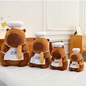 Peluche Chef Capybara personnalisable, avec chapeau de chef, ours en peluche, coussin réconfortant pour la décoration intérieure, vente en gros, jouet mignon - Product Image 5