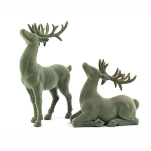 Elegante decoração de escultura de rena e cervos, tamanho personalizado de resina e cervos, festa, natal, cervos, estatueta