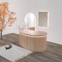 Boutique de luxe en forme de lune Réception Réception Bureau d'hôtel en bois Bureau de consultation avant Magasin de vêtements Caissier Centre Desk