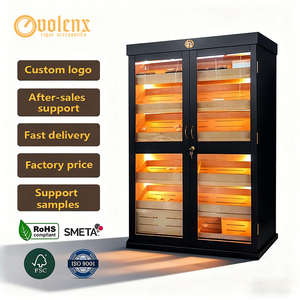 Tùy chỉnh Cedar kết thúc xì gà Humidor Tủ hiển thị với ngăn kéo gỗ tuyết tùng Tây Ban Nha cửa hàng khói Showcase Tủ xì gà lớn - Product Image 1