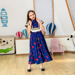 Abito Lungo Estivo Ricamato per Ragazze, Abbigliamento Arabo per Bambine di Dubai - Product Image 2