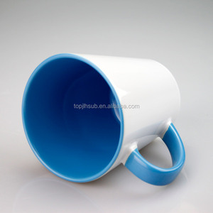 Taza Cónica de Cerámica Blanca para Sublimación Topjlh de 12 oz con Asa y Revestimiento de Color, Venta al por Mayor para Hoteles, Personalizable con Impresión para <span class=keywords><strong>Desayuno</strong></span> - Product Image 6