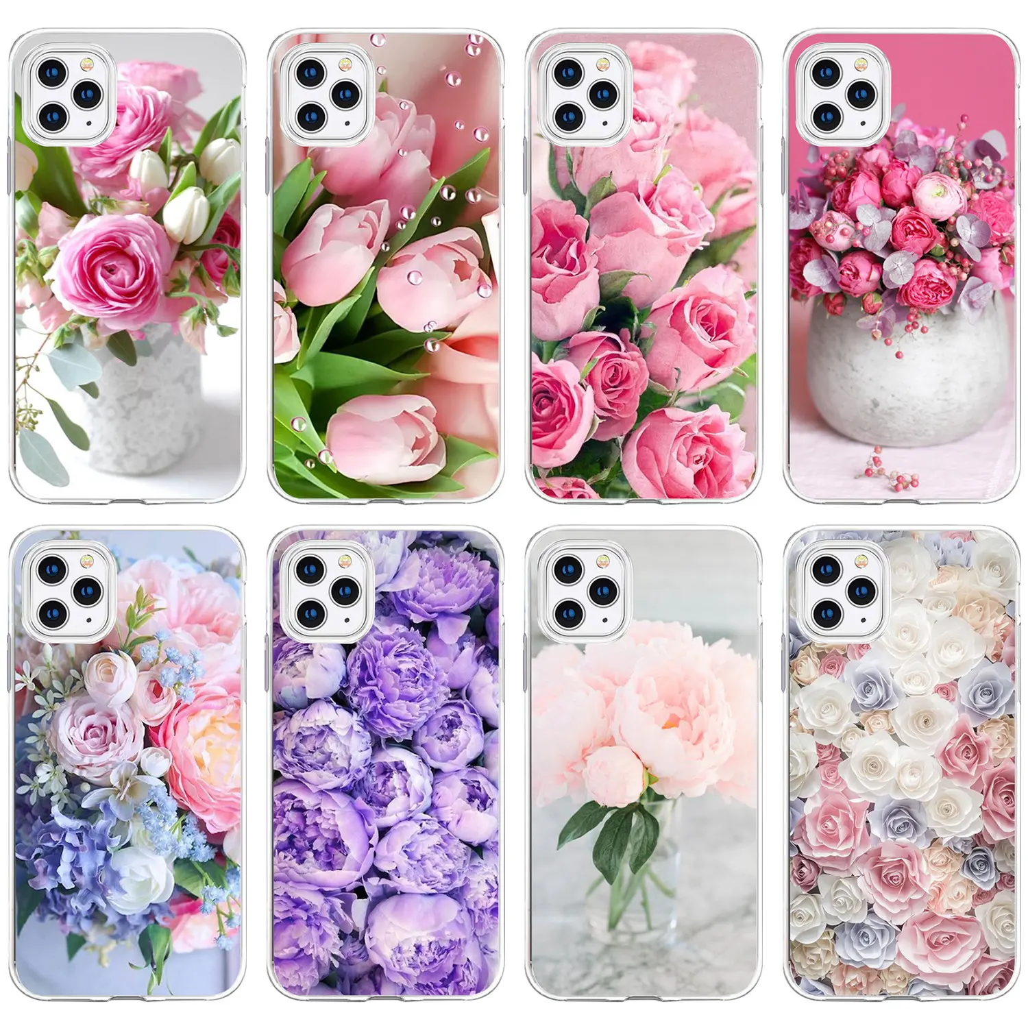 Peony Rose Flower Phone Case New Products Tpu Phone Case For Iphone Cases Luxury 11 14 12 13 Pro Max X Xs Max Xr 7 8 6 6s Plus