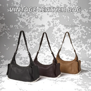 Nouveau Sac à Main Femme Vintage en Cuir Huilé, Sac Bandoulière Postier de Niche, Texture Premium, Grande Capacité avec Fermeture Éclair - Product Image 4