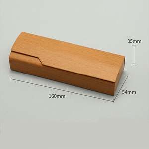 Étui à lunettes portable unisexe personnalisé avec logo, en cuir PU à grain de bois, étui à lunettes de soleil de couleur unie - Product Image 6