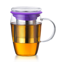 Tasse à café en verre borosilicate, de haute qualité résistant à la chaleur, tasse à thé avec infuseur, nouvelle collection