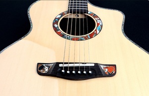 Weifang Rebon 6 corde 41 pollici tutto solido abete rosso & mogano chitarra elettrica acustica con bracciolo - Product Image 4