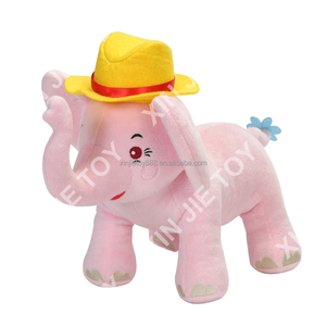 Juguete de Peluche de <span class=keywords><strong>Elefante</strong></span> Rosa de Algodón PP, Personalizable, Juguete de Peluche de <span class=keywords><strong>Elefante</strong></span> Rosa con Sombrero - Product Image 2