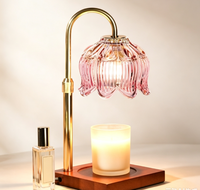 Lampe chauffe-bougie électrique dorée avec minuterie et variateur d'intensité, cadeau pour femme, pour faire fondre la cire