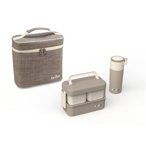 Fiambrera Bento de plástico con calefacción para microondas de 3 compartimentos de doble capa para niños con cajas de ensalada de frutas - Product Image 3
